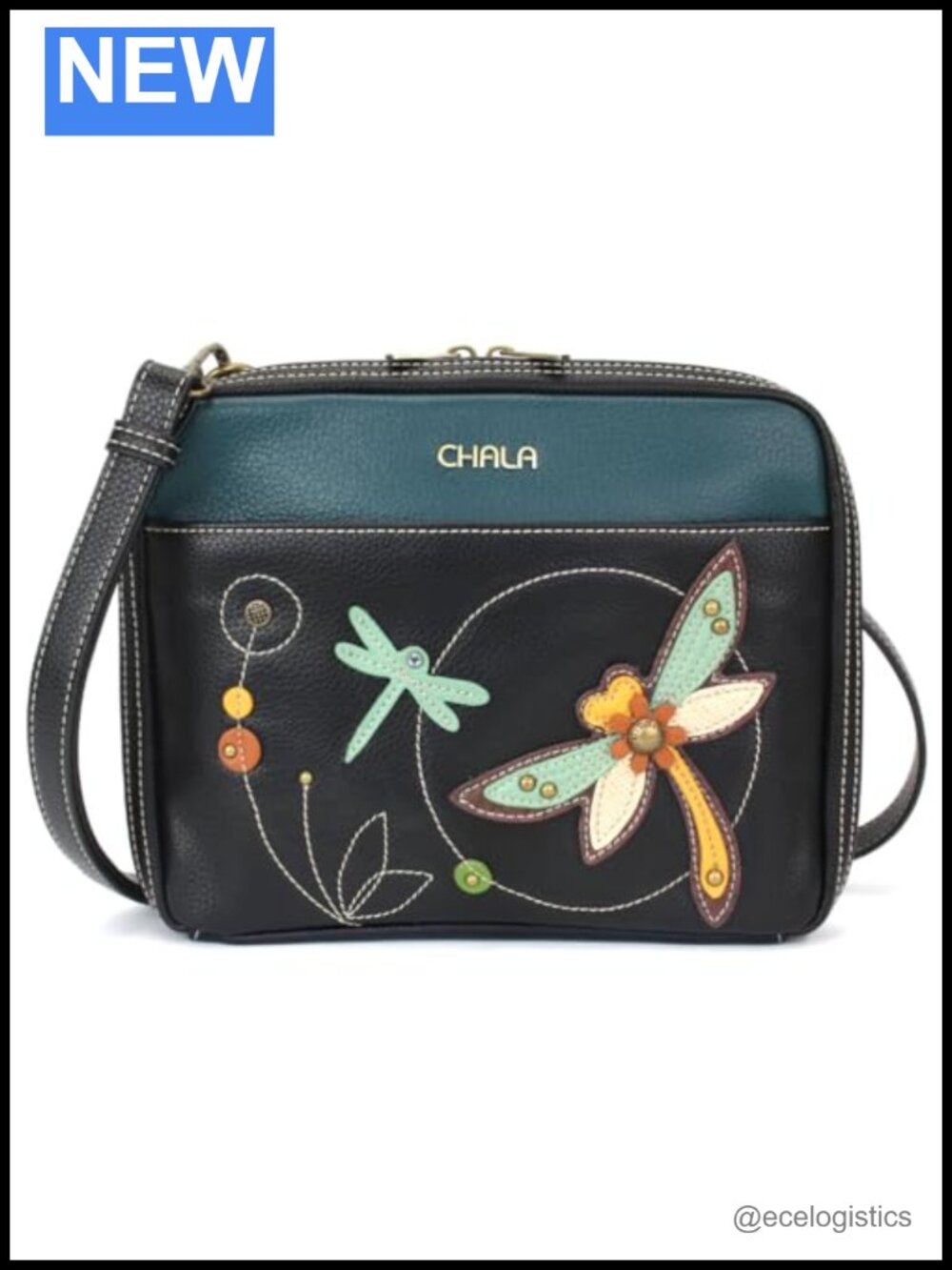 Companion Organizer Crossbody with Adjustable Strap in Faux Leather, Built-In